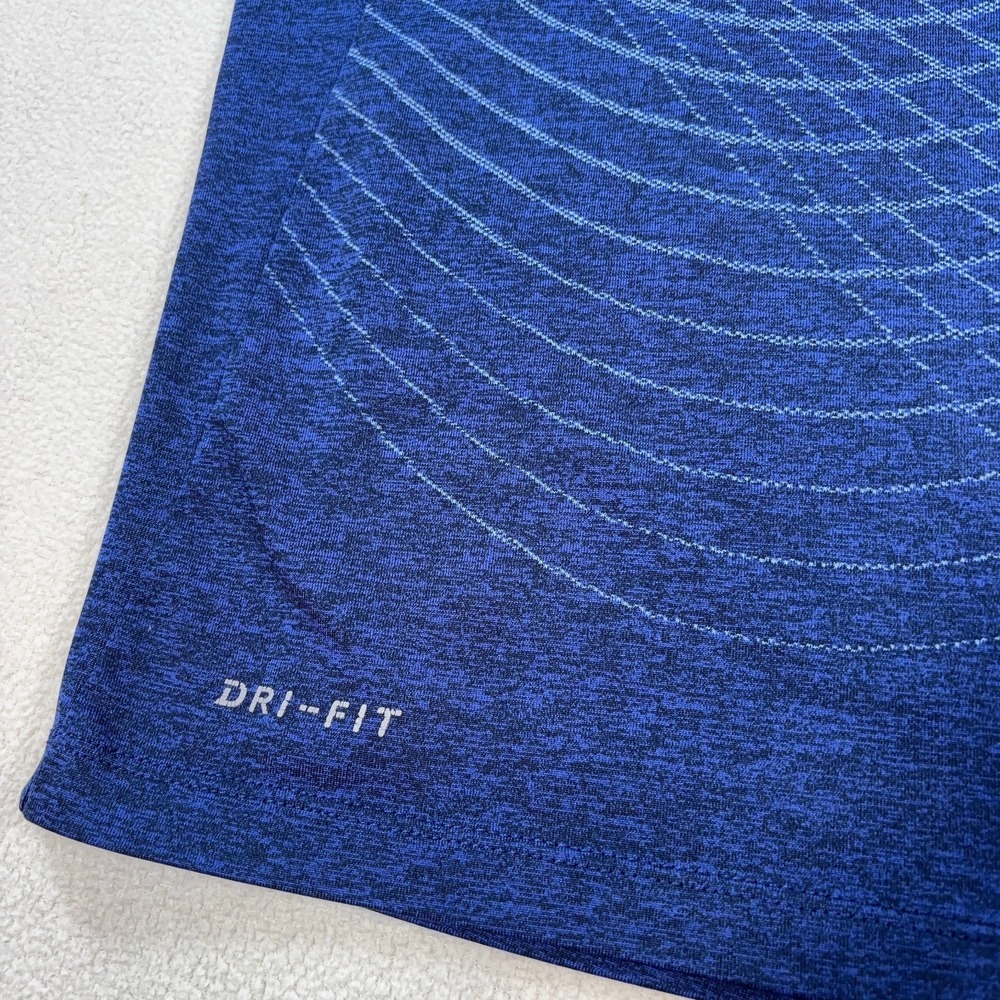 Nike Ultimate Dry Shirt Men's S Blue Geometric Dri-Fit Stretch Gym Training Top - Picture 7 of 15